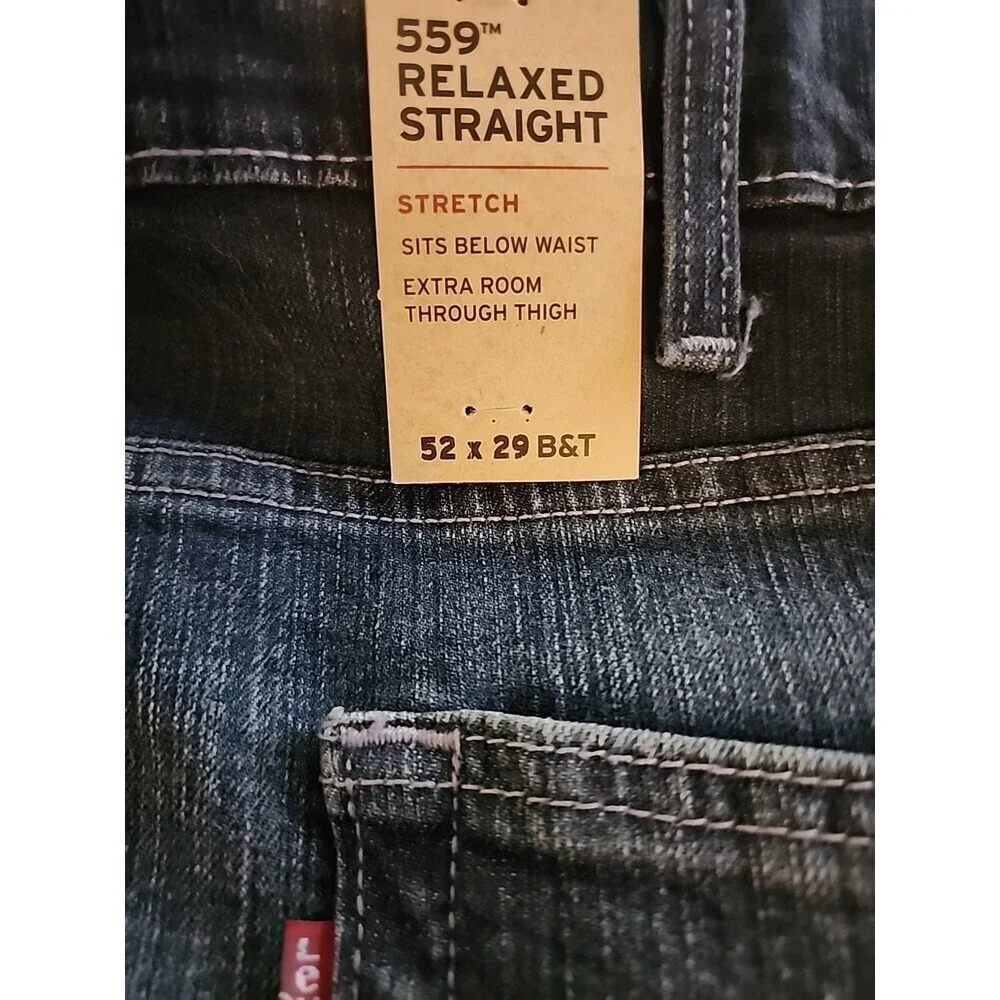 Levis 559 Relaxed Straight Jeans Mens 52x29 Denim NEW NWT Big‎ Tall L100 Comfy